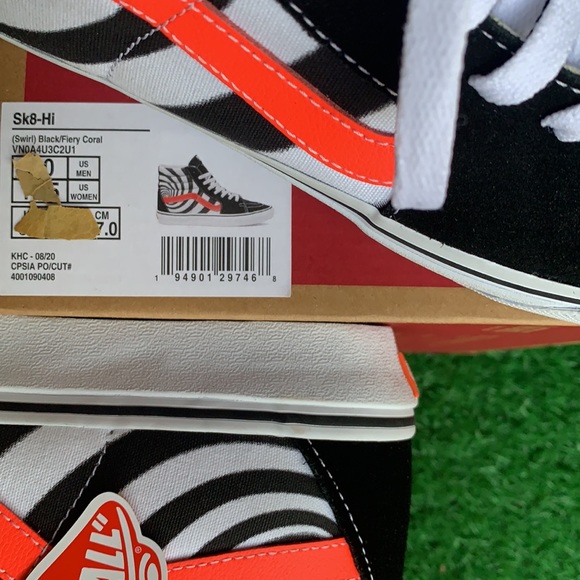 VANS SK8-HI Swirl Black/Flery Coral men’s - Picture 16 of 16